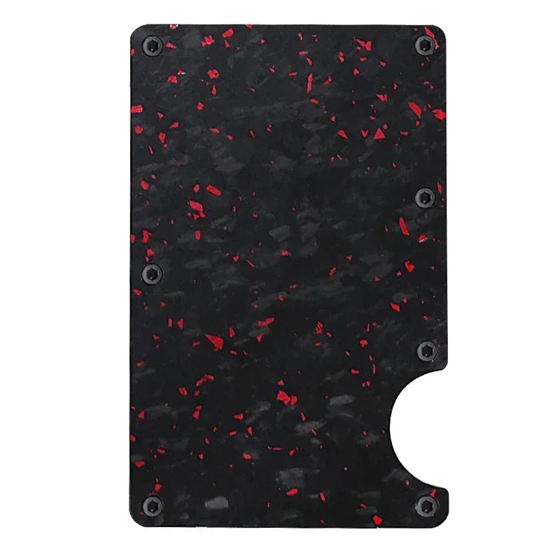 Men's RFID Blocking Wallet Metal Card Holder Slim Credit Card Case Carbon Fiber Business Bank Cardholder with Money Clip EDC