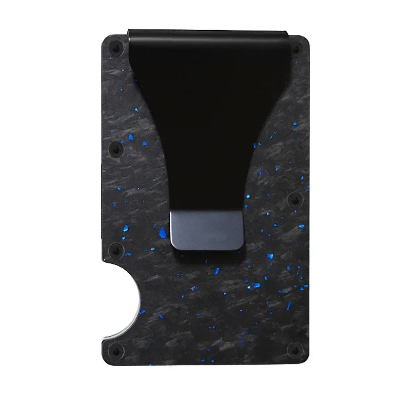 Men's RFID Blocking Wallet Metal Card Holder Slim Credit Card Case Carbon Fiber Business Bank Cardholder with Money Clip EDC
